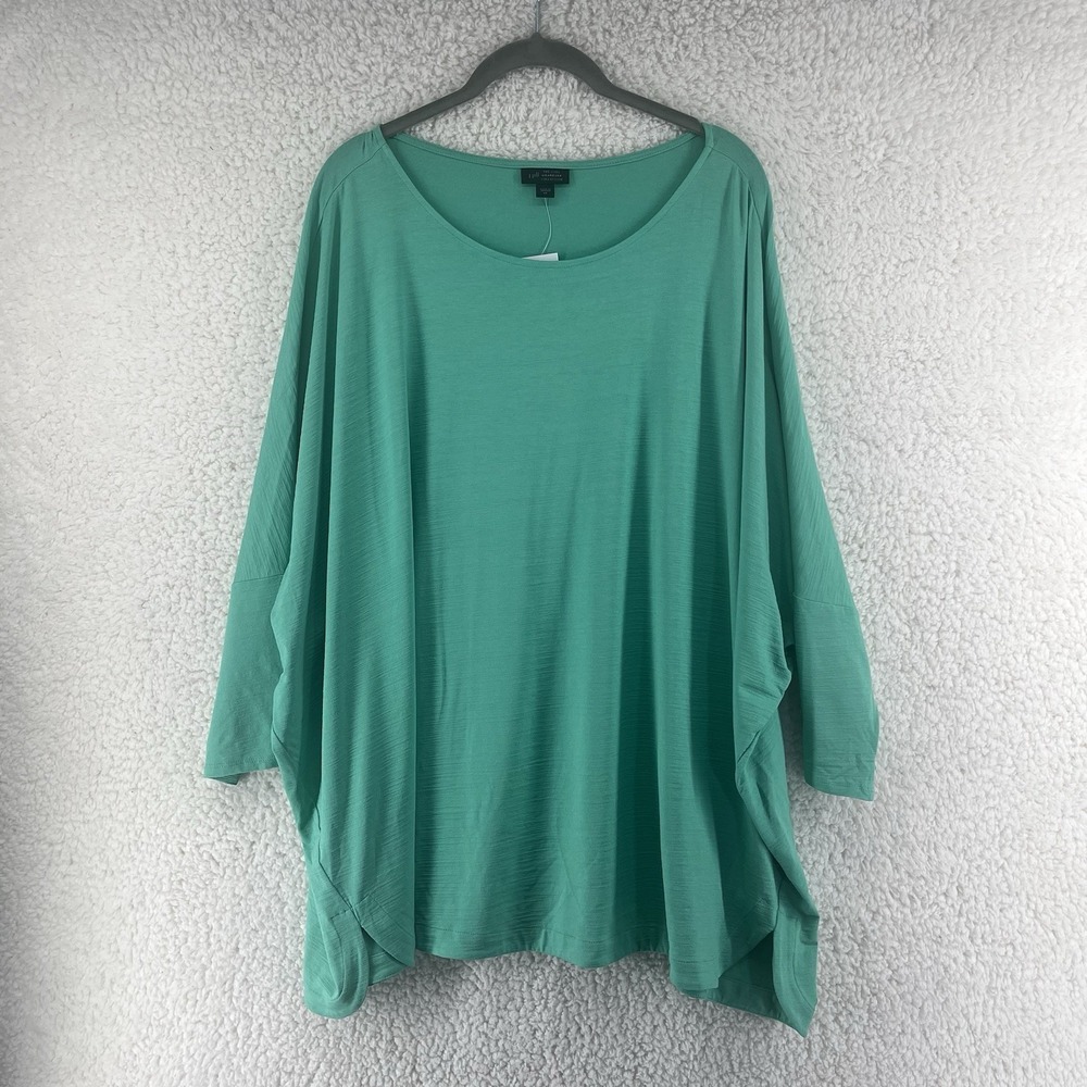 J.Jill Wearever Collection Top Plus Size 2X Stretch Mint Julip Green Dolman NWT